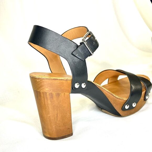 Antonio Melani Leather Block Heeled Platform Sandals Size 9 Catalyni - Picture 4 of 13